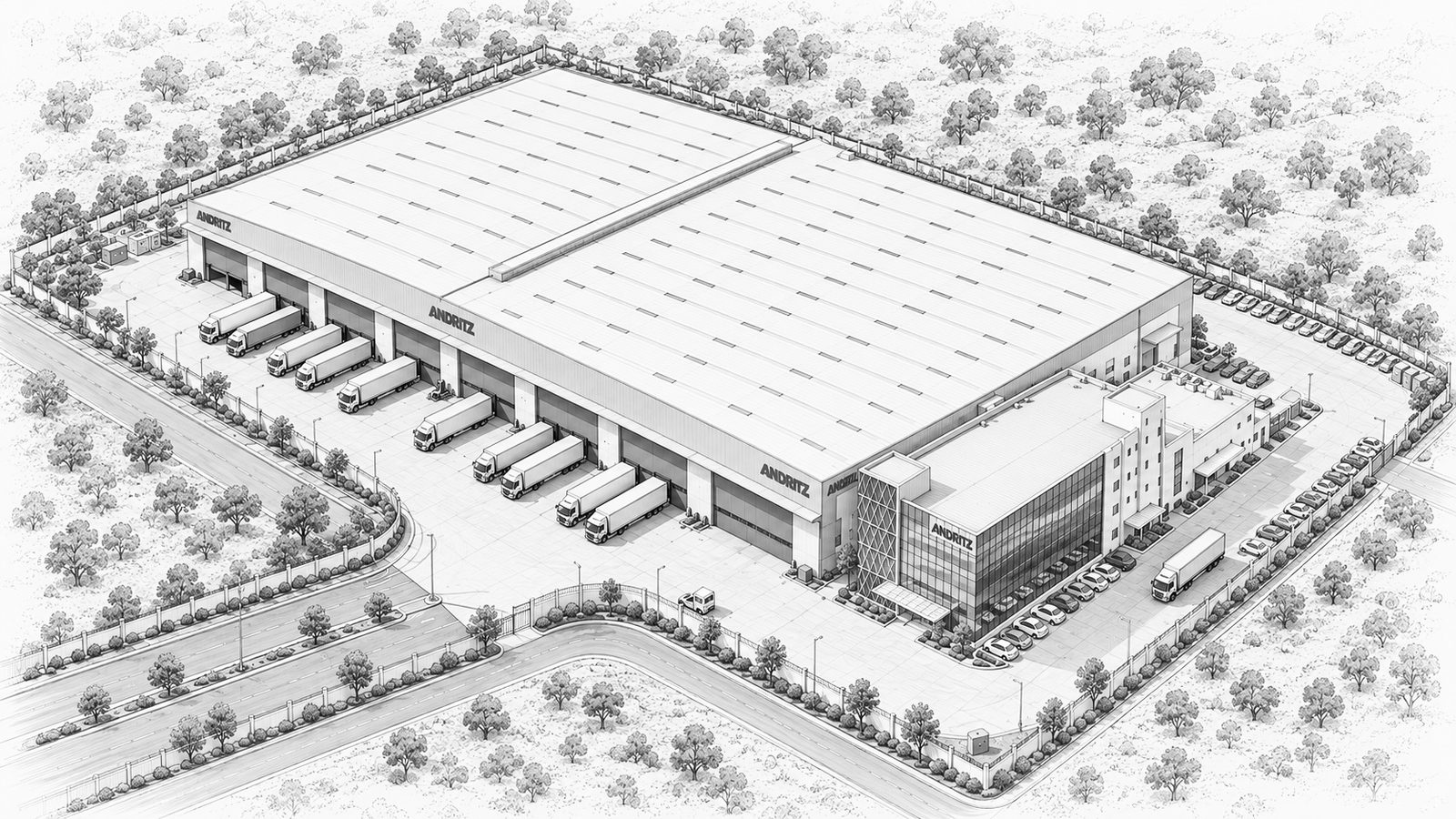 Andritz @ Oragadam, master plan cad drawing