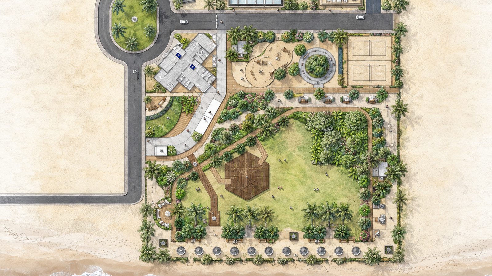 Blue Flag Beach @ Cuddalore, master plan sketch