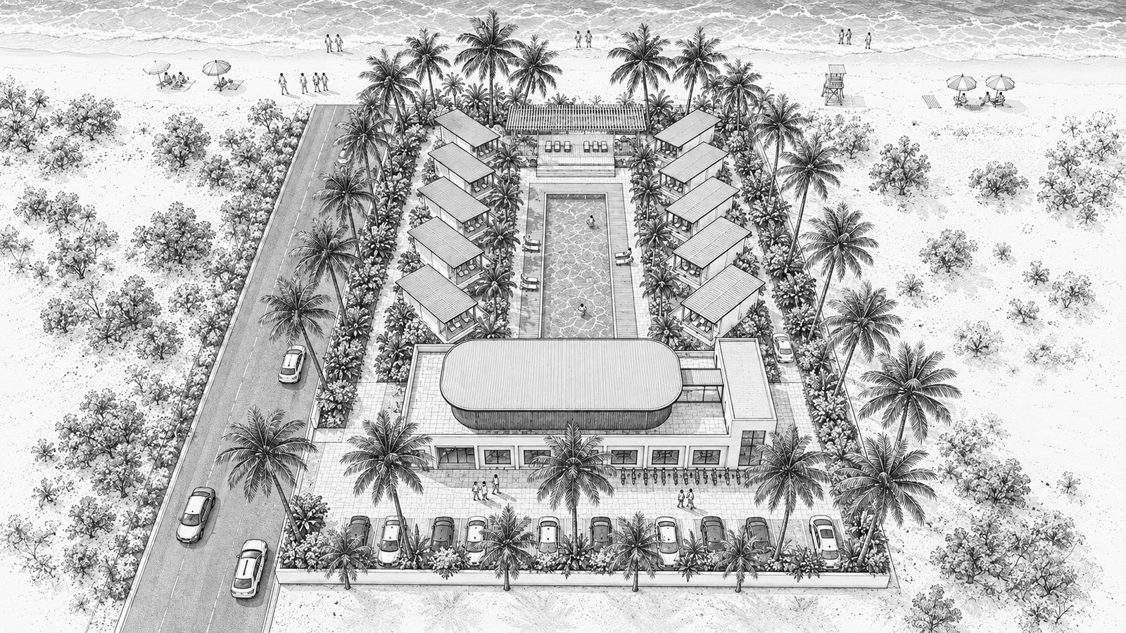 Capsule House Resort @ Mahabalipuram, master plan cad drawing