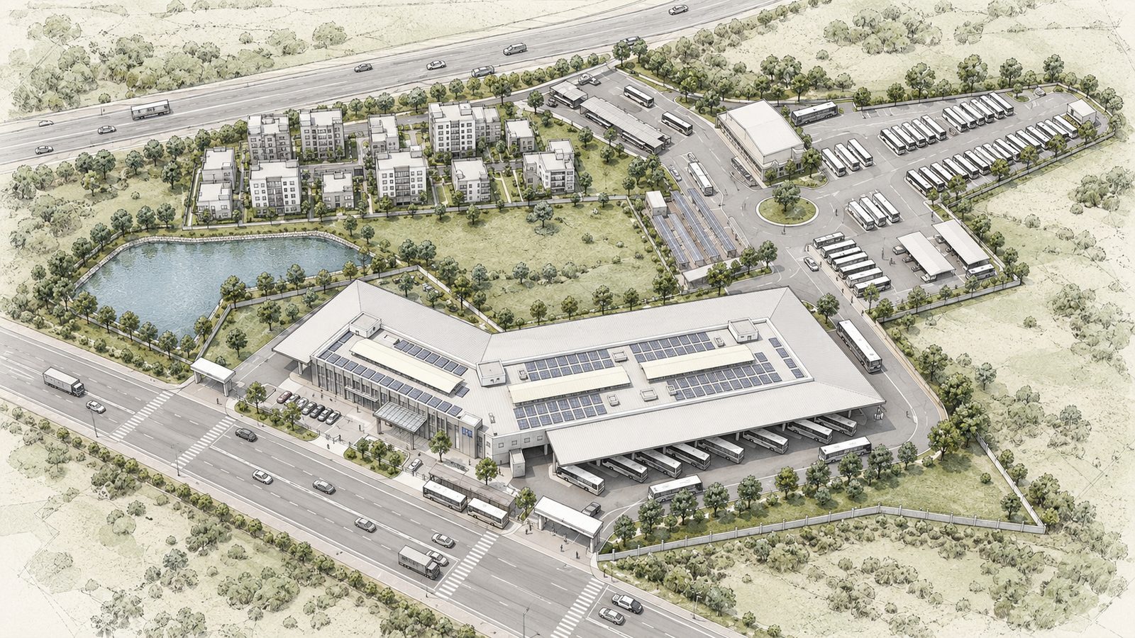 Chengalpattu Bus Stand, master plan sketch