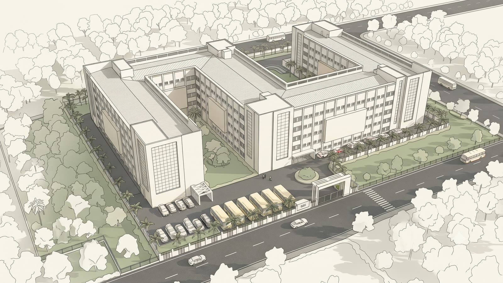 Elite School, master plan sketch