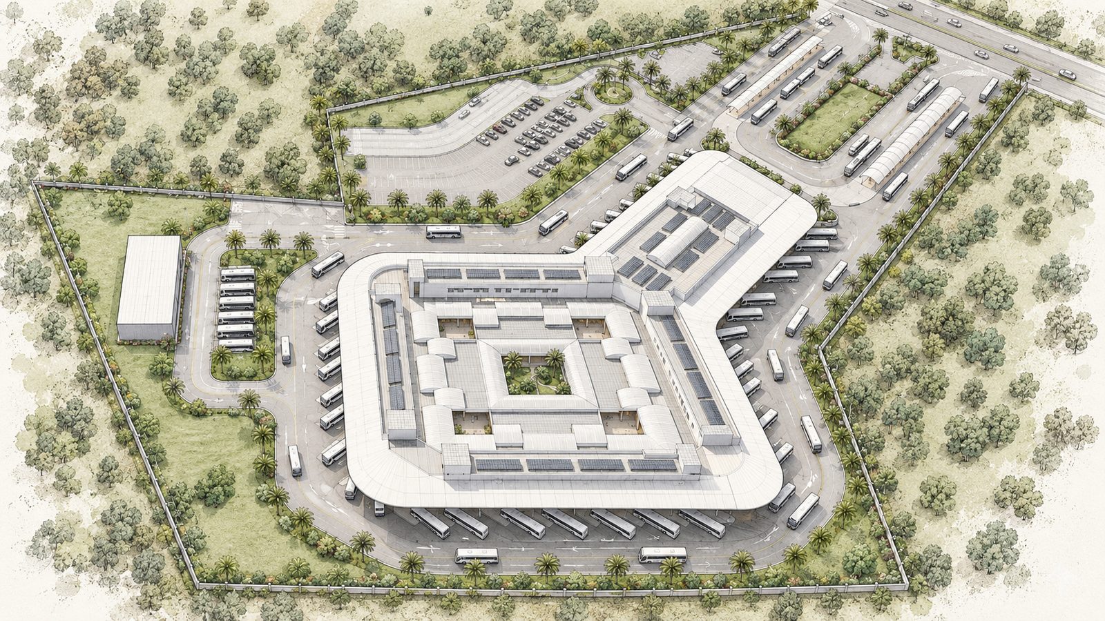 Erode Bus Stand, master plan sketch