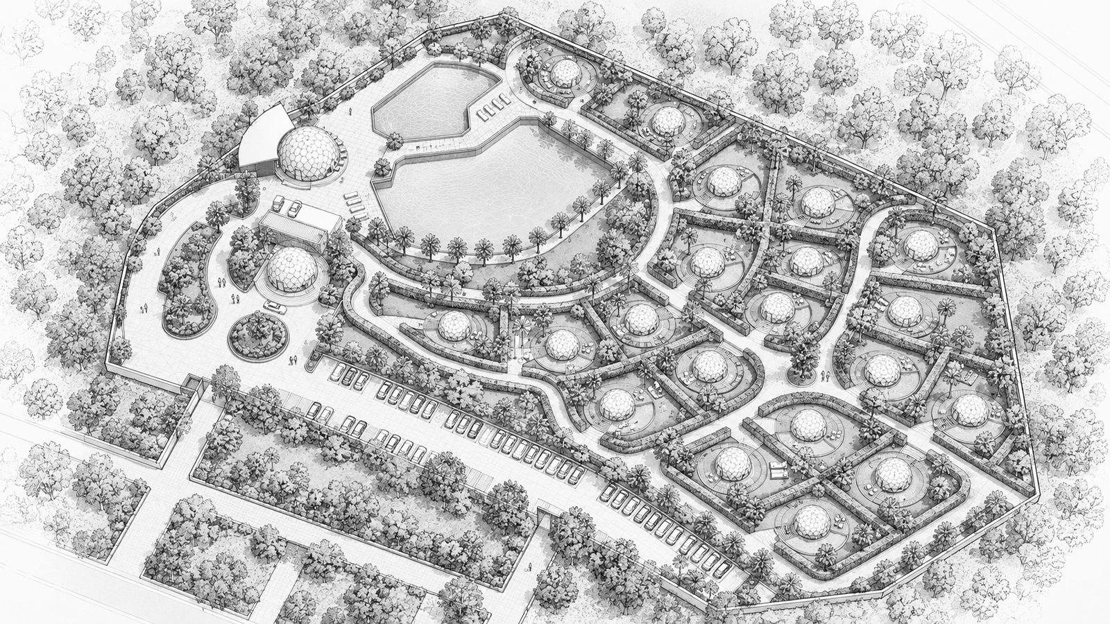 KMBT Resort @ Yercaud, master plan cad drawing