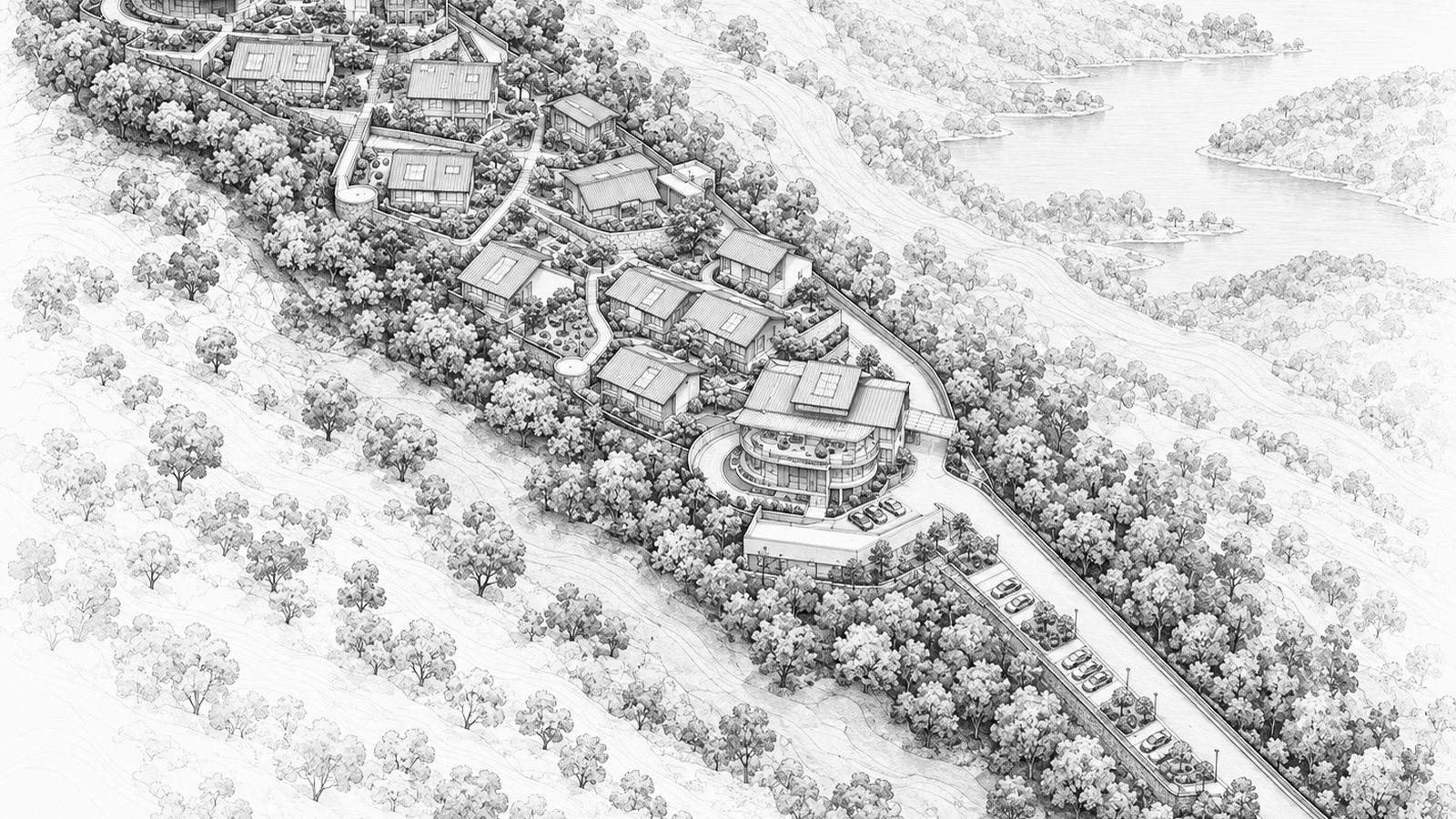 Kodaikanal Resort, master plan cad drawing