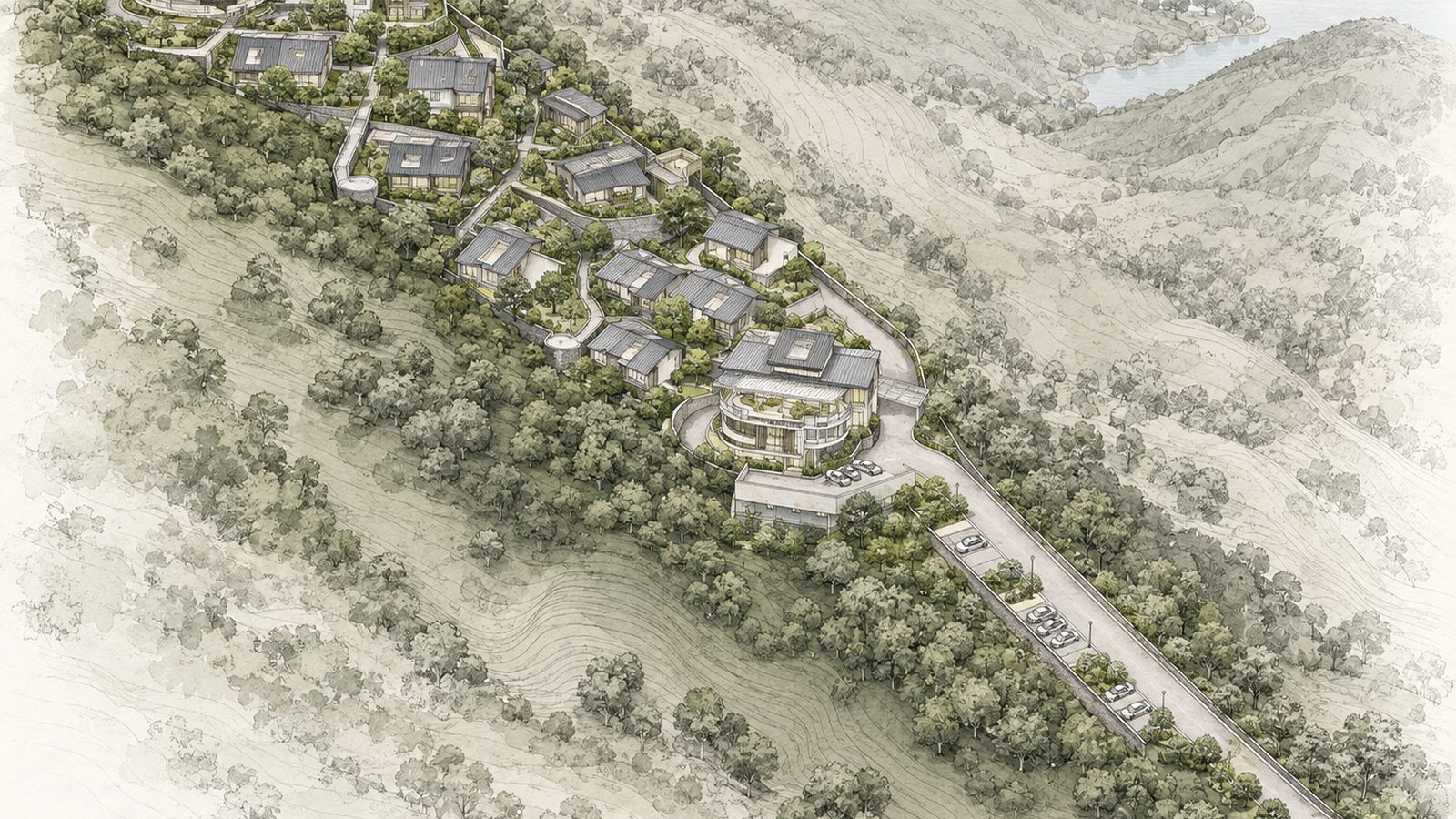 Kodaikanal Resort, master plan sketch