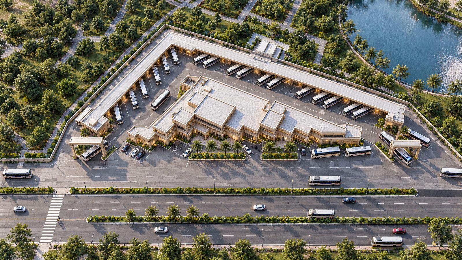 Mahabalipuram Bus Stand, master plan render