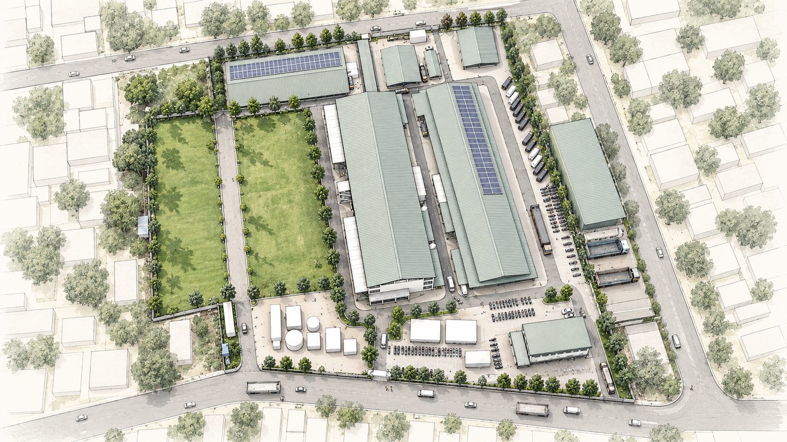 Slaughter House @ Perambur, master plan sketch