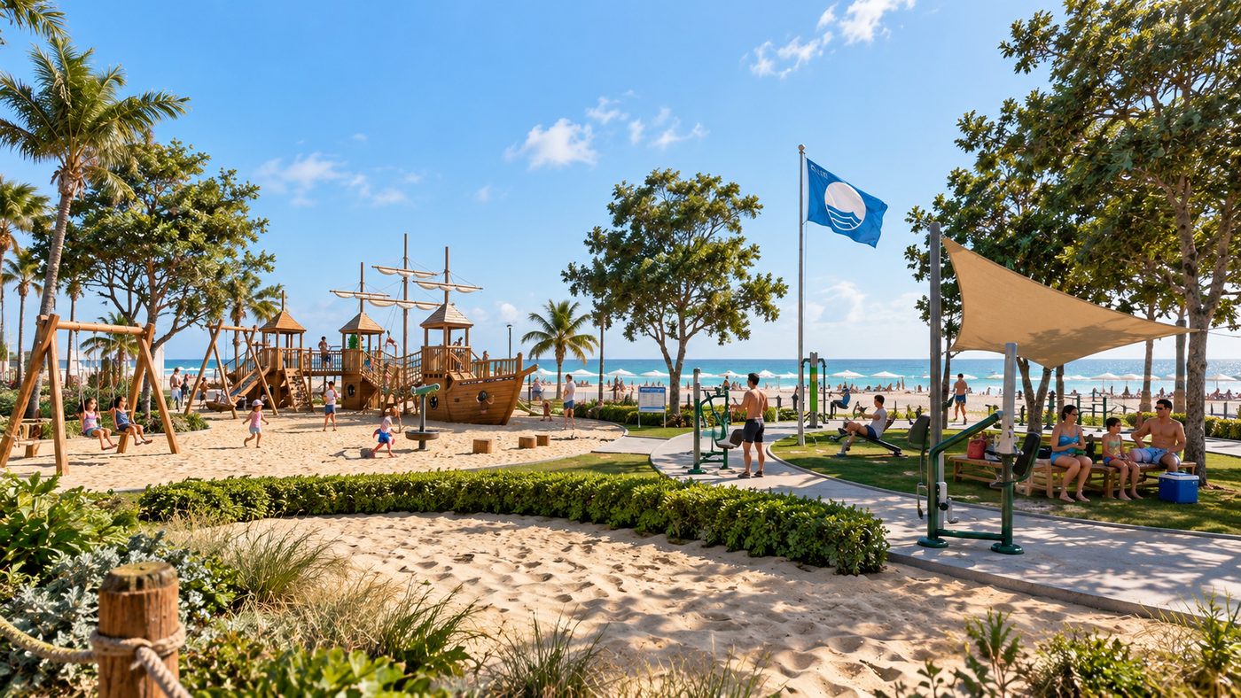 Blue Flag Beach @ Cuddalore, play area and outdoor gym