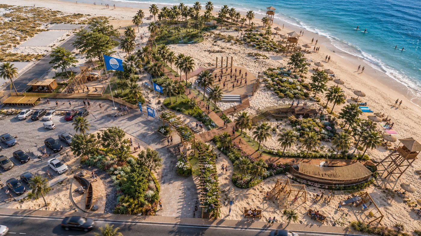 Blue Flag Beach @ Cuddalore, boardwalks and dunes