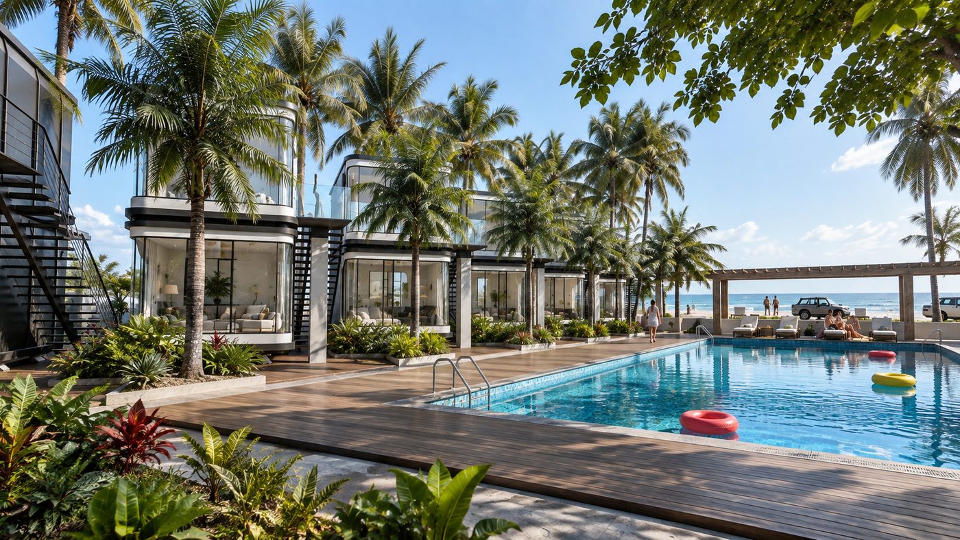 Capsule House Resort @ Mahabalipuram, pool court