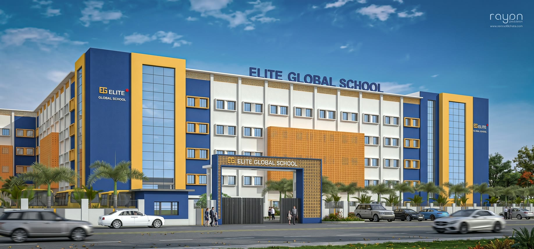 Elite School @ Chennai, street elevation