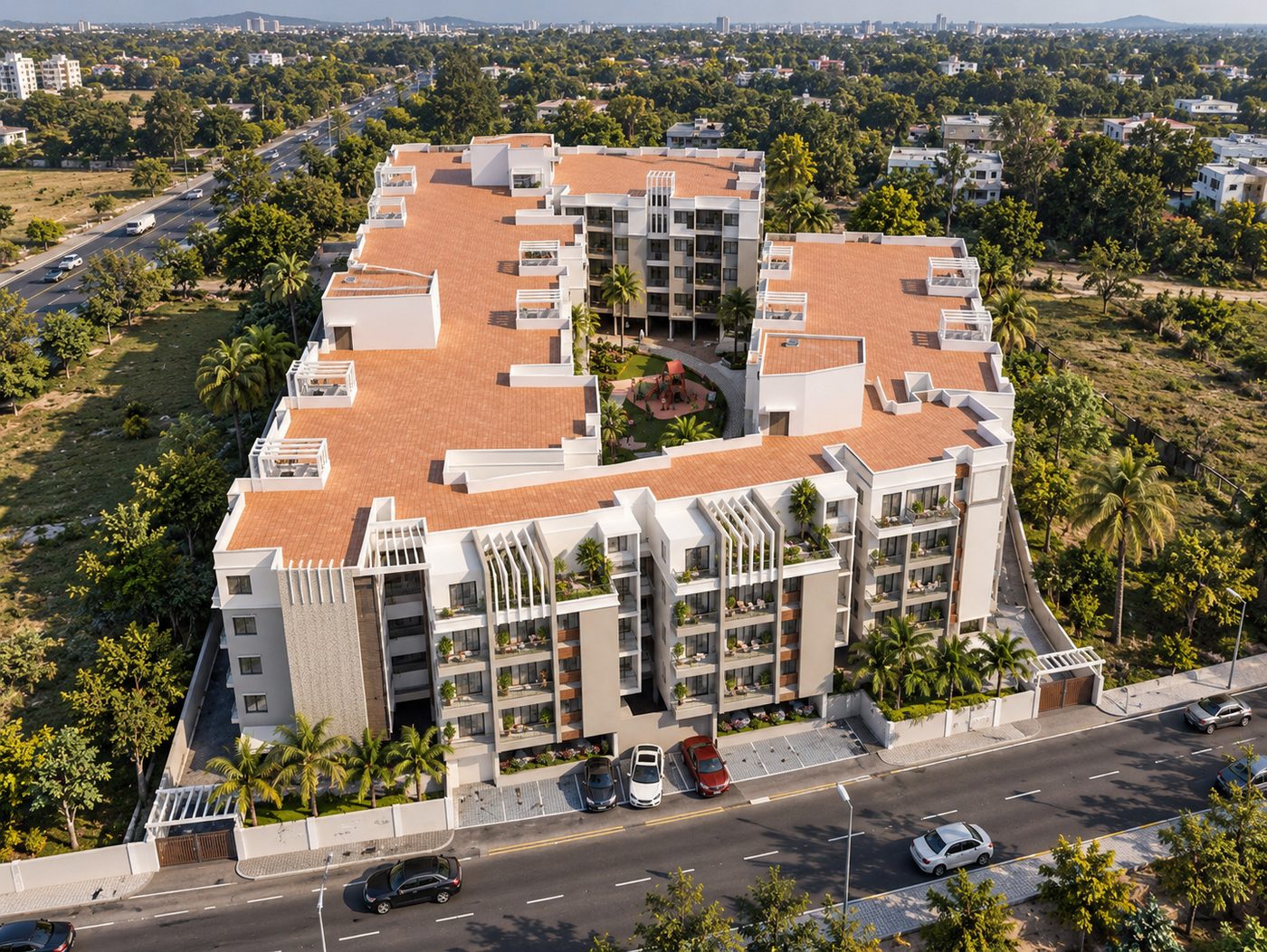 Frontiers Homes @ Chettipedu, aerial view of the inner court