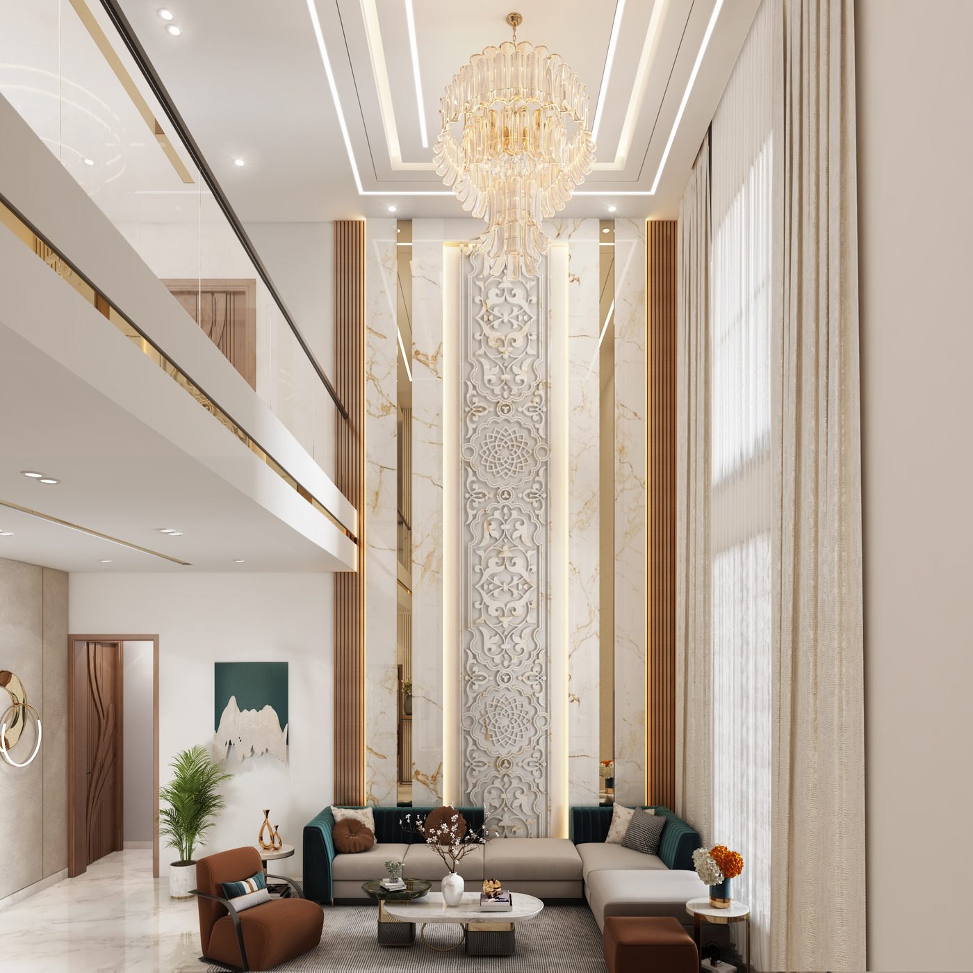 Apartment @ Chennai · Seven Wells, double-height living room