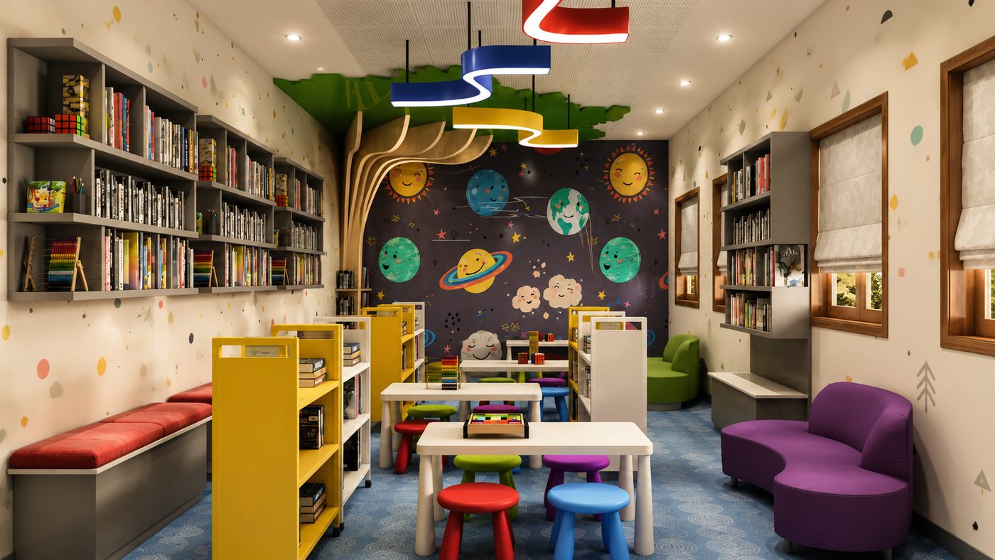 School @ Chennai · Kosapur, kindergarten library