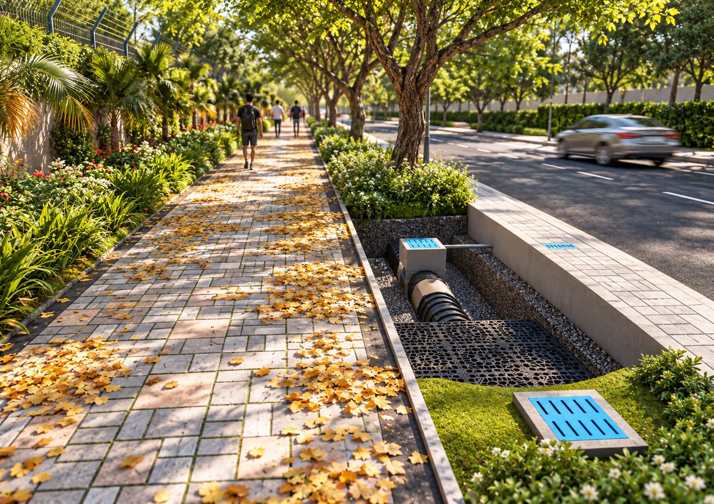 Bioswale Systems, landscape view 4