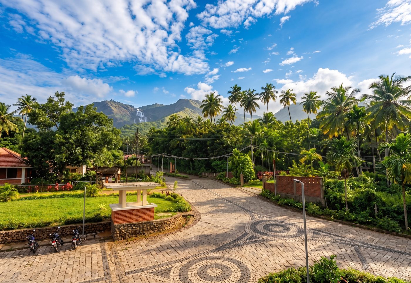 Resort @ Kutralam, entrance drive