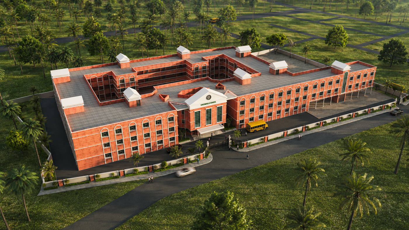 School, campus view