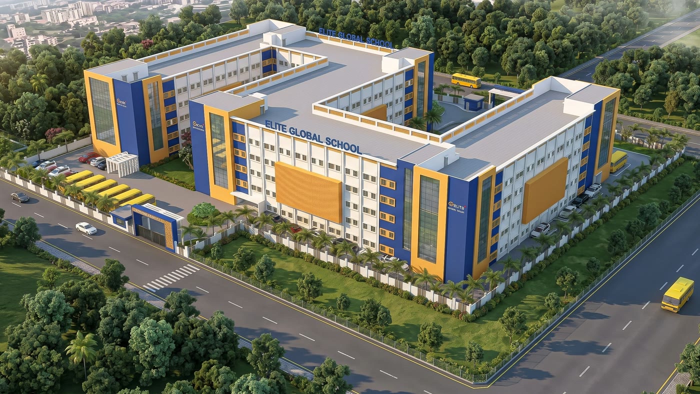 School @ Chennai · Kosapur, aerial view