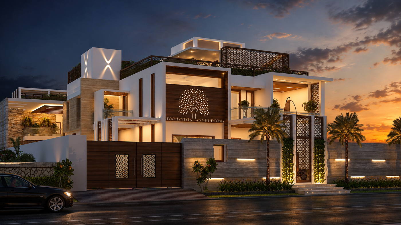 Villa @ Ariyalur, villa night view