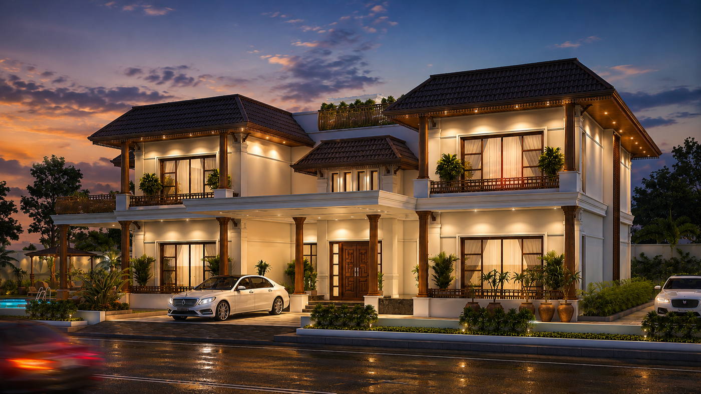 Villa @ Chennai · ECR, night view