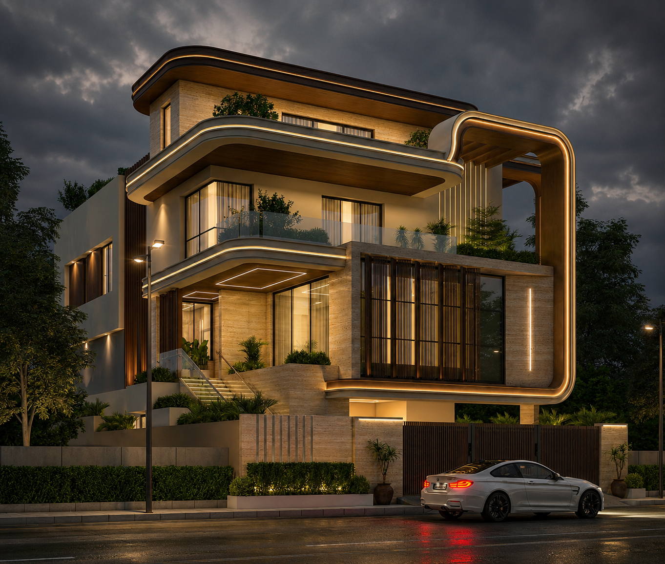 Villa @ Chennai · ECR, night view