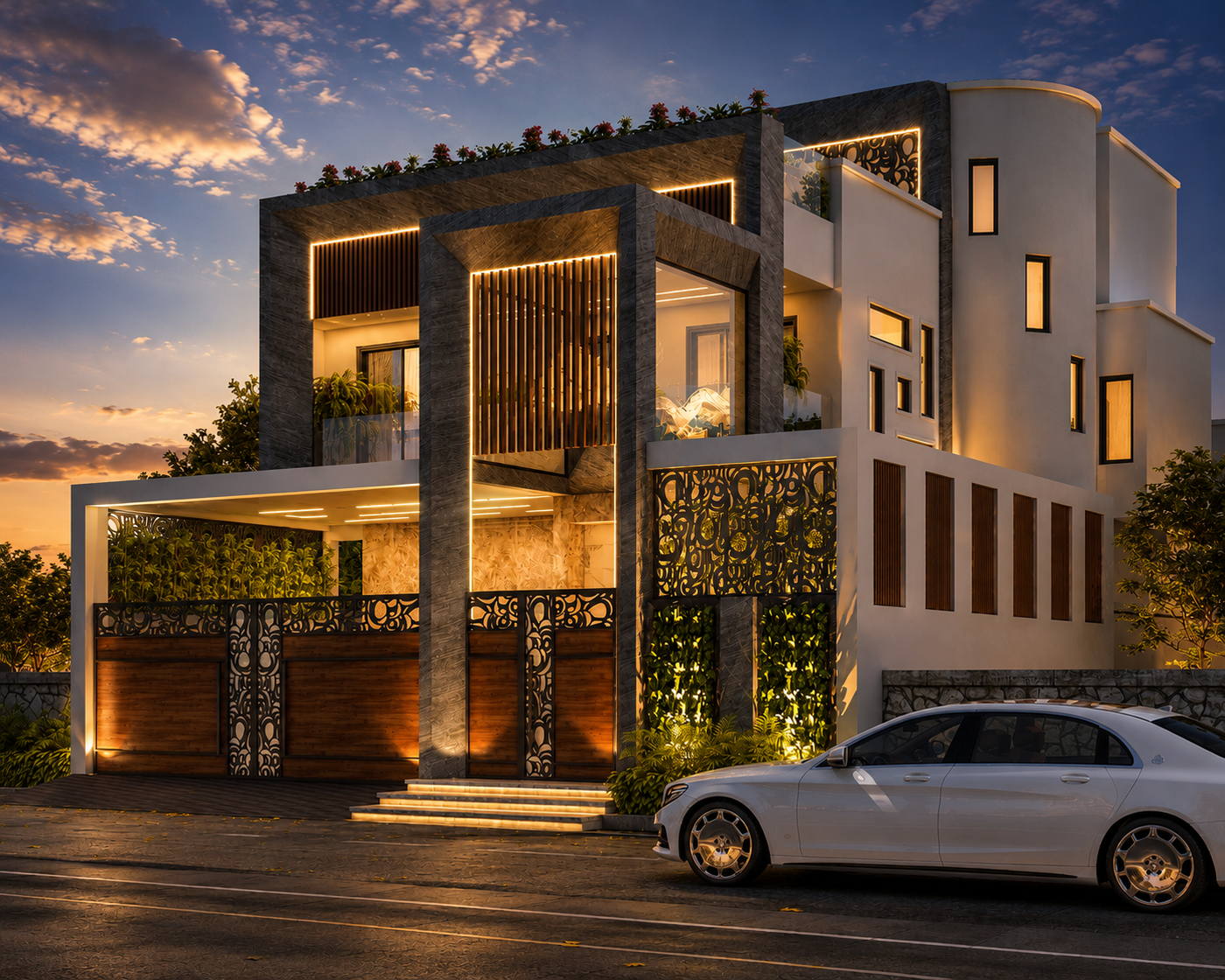 Villa @ Chennai · ECR, evening view