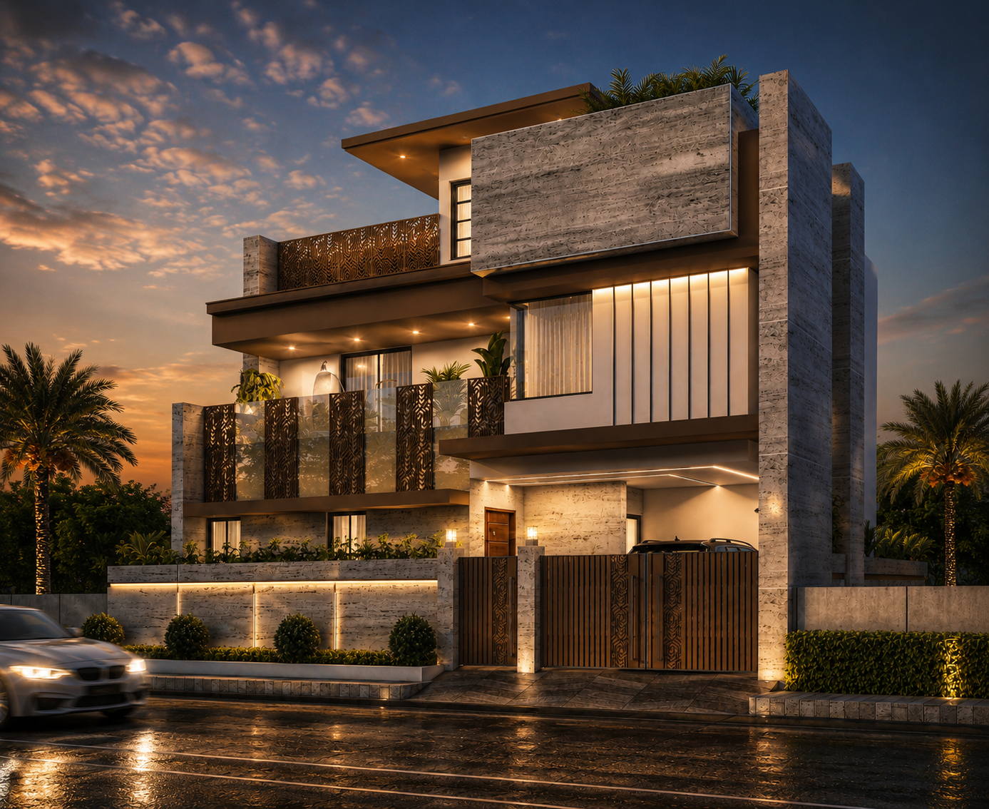 Villa @ Chennai · Mannady, night view