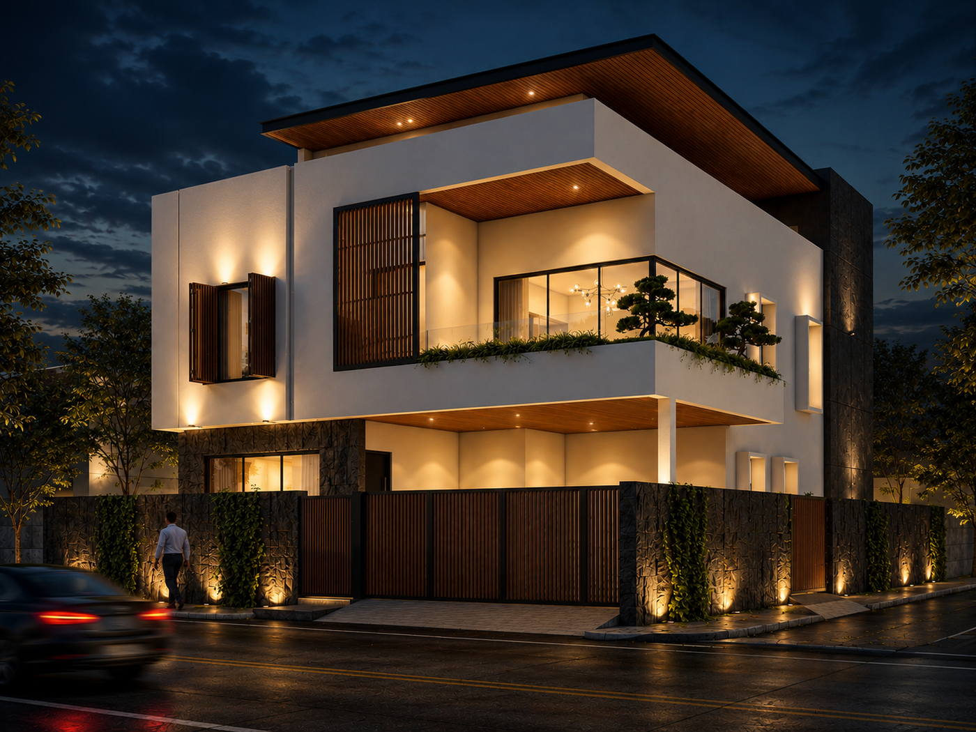 Villa @ Chennai · Mogappair, night view