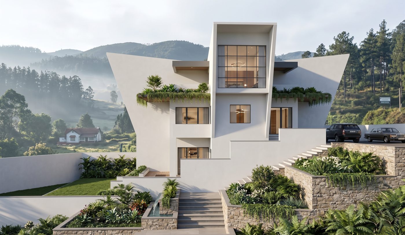 Villa @ Ooty, front elevation