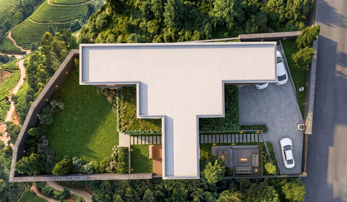 Villa @ Ooty, aerial view