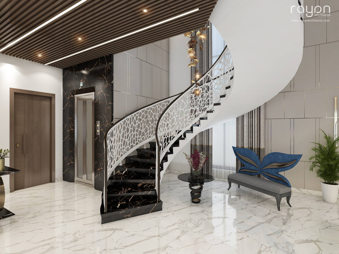 Villa @ Chennai · Palavakkam, ground floor staircase