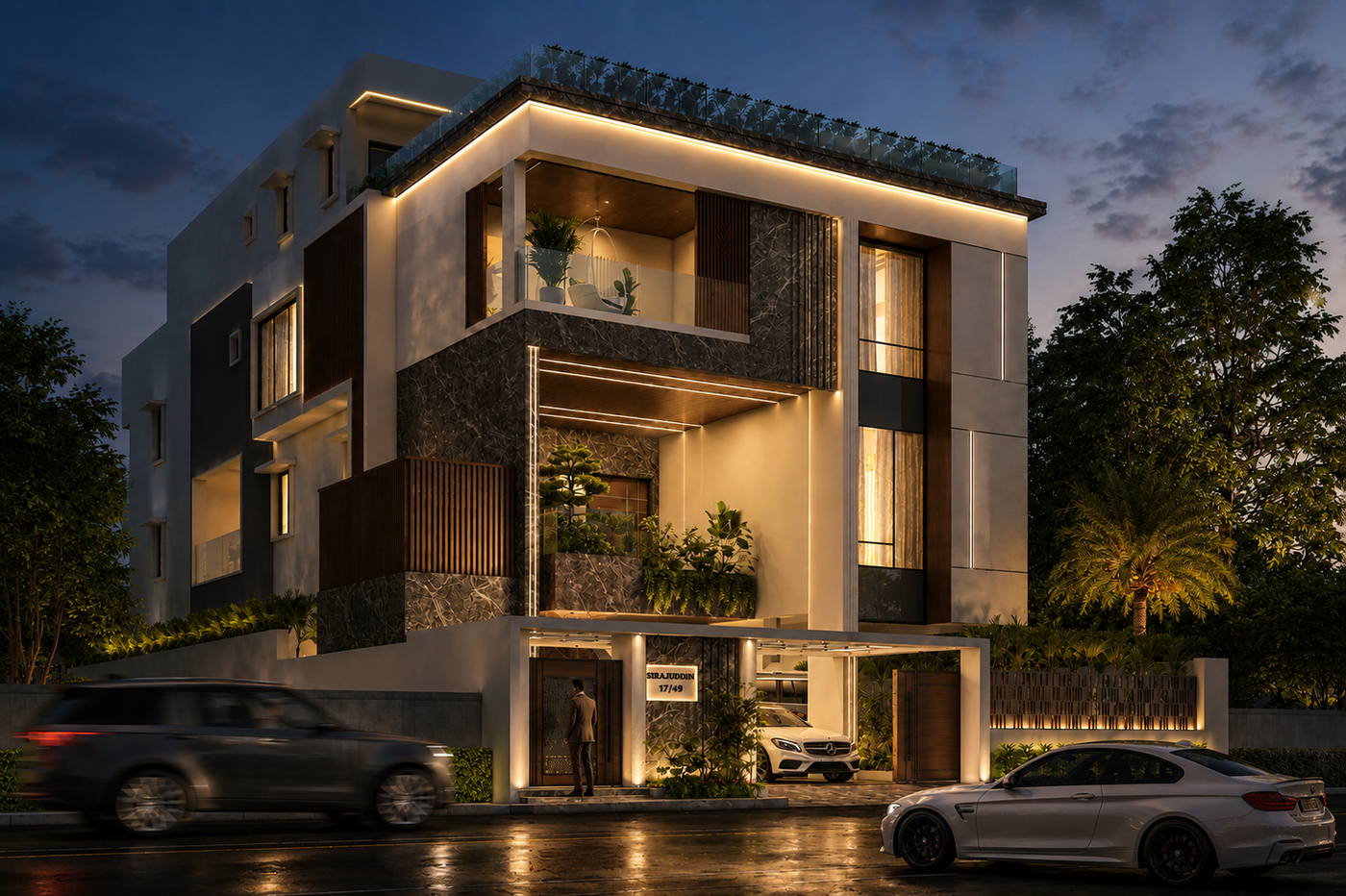 Villa @ Chennai · Palavakkam, night view