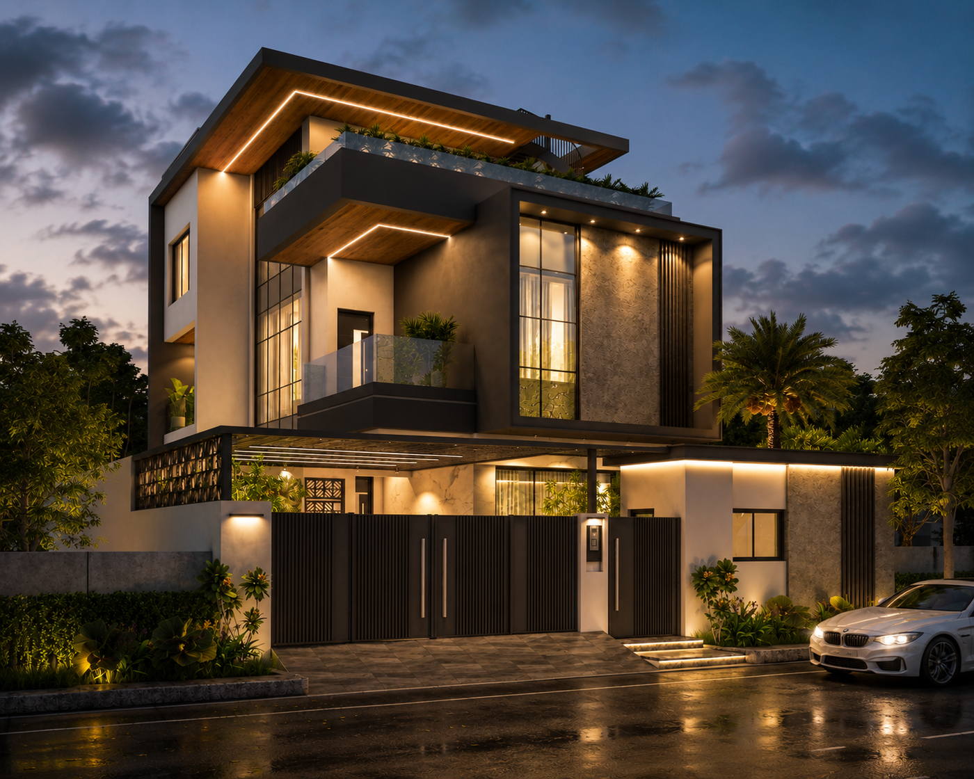Villa @ Chennai · Vettuvankeni, night view